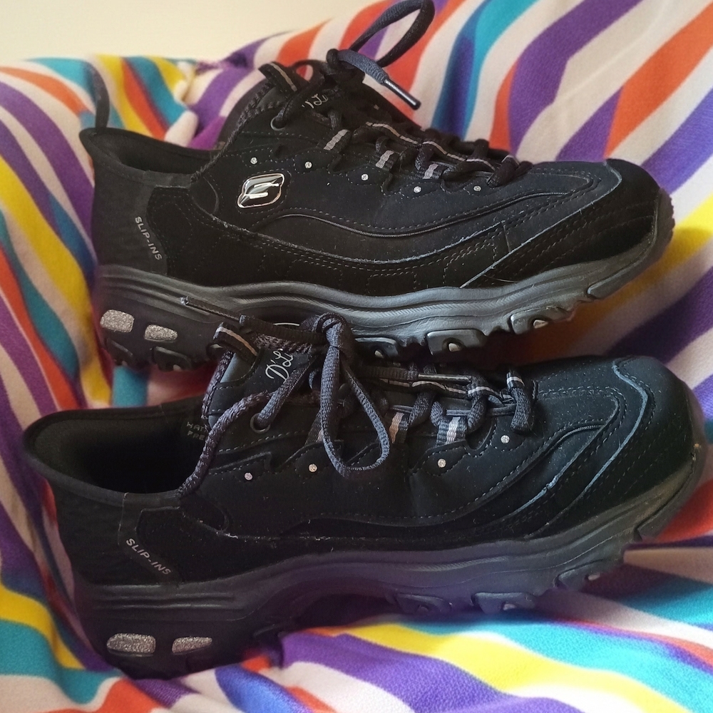Skechers Black Athletic Shoes